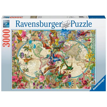 Puzzle 3000 p - carte de la flore et de la faune