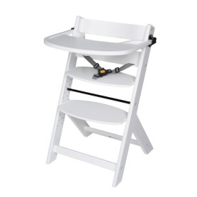 Chaise haute pour enfant en hetre massif Blanc