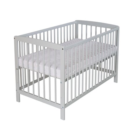 Lit enfant à barreaux Felix bois gris 60x120 cm 65x124x77cm