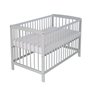 Lit enfant à barreaux Felix bois gris 60x120 cm 65x124x77cm