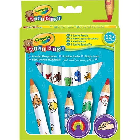 8 maxi crayons de couleurs