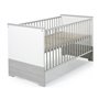Lit bébé 70x140 cm bois blanc et pin argenté Eco Silber L 145 x H 85 x P 77 cm