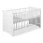 Lit bébé 70x140 cm bois laqué blanc Eco Stripe L 145 x H 85 x P 77 cm