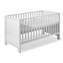 Lit bébé 70x140 cm hêtre massif laqué blanc Milano White L 148 x H 82 x P 77 cm