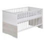 Lit bébé 70x140 cm bois laqué blanc et pin gris Maxx Boathouse L 148 x H 83 x P 77 cm