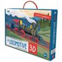 Maquette locomotive 3D avec livre