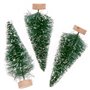 Sapins verts avec neige - 7 cm 3 cps