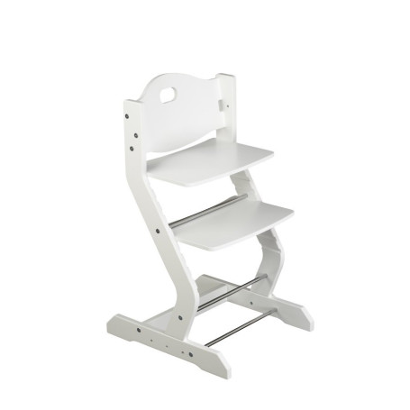 Chaise haute pour enfant en hêtre massif blanc