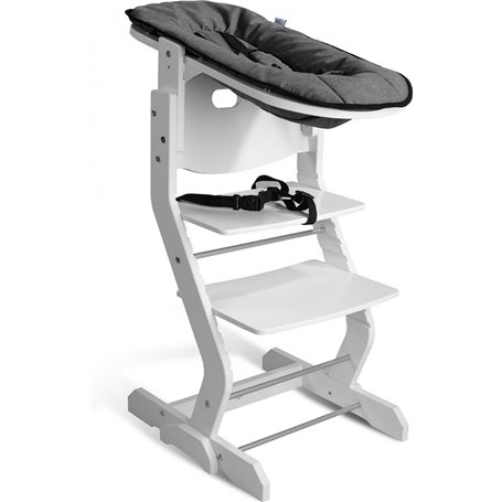 Chaise haute blanche avec attache bébé