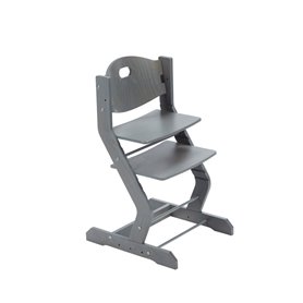 Chaise haute pour enfant en hêtre massif gris