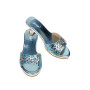 Mules a talon haut Princesse des neiges bleu glitter 24 25P