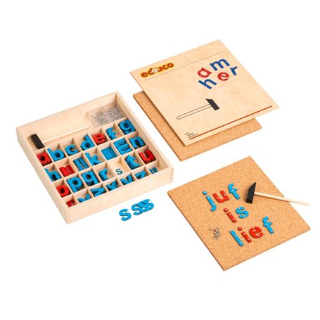 Jeu de marteau lettres - bicolore - jeu Montessori