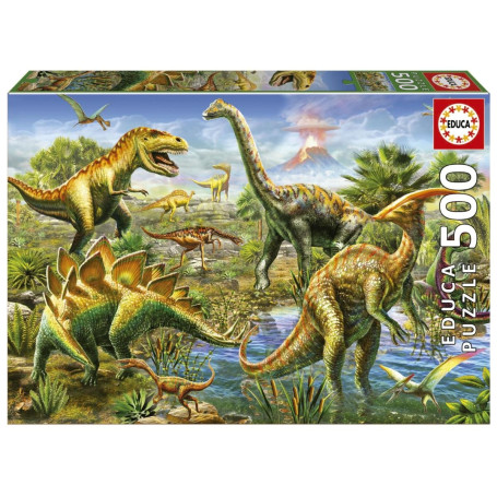 Puzzle 500 pcs - Cour jurassique