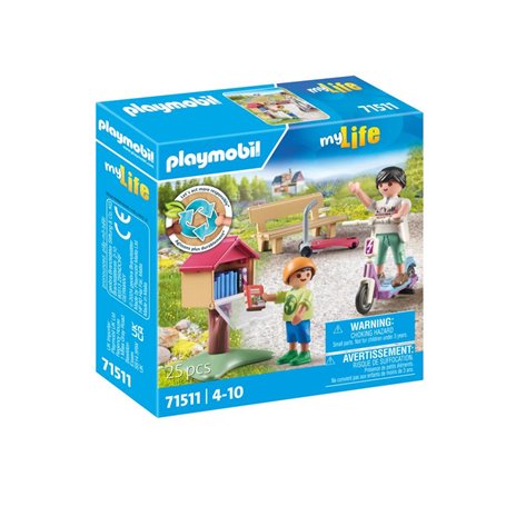 71511 - Playmobil - Boite a livres avec maman et enfant