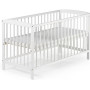 Lit bébé à barreaux pin massif laqué blanc Felix 60 Couchage 60x120 cm - L 124 x H 80 x P 65 cm