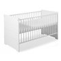 Lit bébé 70x140 cm bois laqué blanc Eco Stripe L 145 x H 85 x P 77 cm