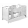 Lit bébé 70x140 cm hêtre massif laqué blanc Milano White L 148 x H 82 x P 77 cm