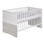 Lit bébé 70x140 cm bois laqué blanc et pin gris Maxx Boathouse L 148 x H 83 x P 77 cm