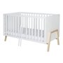 Lit bébé 70x140 cm hêtre massif clair et blanc Holly Nature L 150 x H 86 x P 77 cm