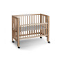 Lit bébé à barreaux cododo Maxi Boxspring en hêtre massif naturel 50x90 cm