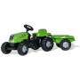 Rolly Toys Tracteur a Pedales + Remorque rollyKid-X Vert