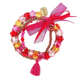 Bracelet Anemoon rose rouge