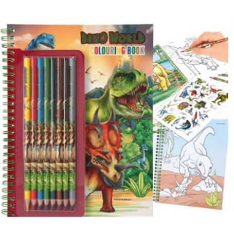 Dino World - Album à colorier avec crayons