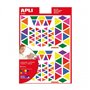 6 Feuilles de gommettes multicolores en triangles