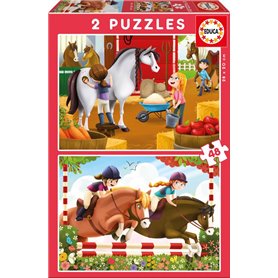 2 puzzles de 48 pieces chevaux