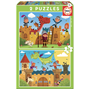 2 puzzles 48 pieces chevaliers et dragons