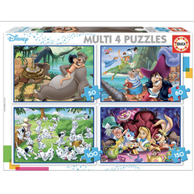 Puzzle multi 4 en 1 - Classiques Disney - Educa Borras