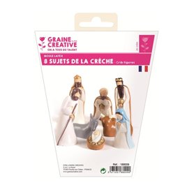 Moule latex lot de 8 sujets de crèche santons