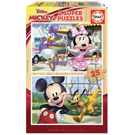 2 supers puzzles 25 pieces mickey et ses amis