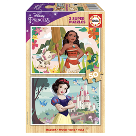 Puzzle disney Vaiana -Blanche neige - 2 X 50 pcs