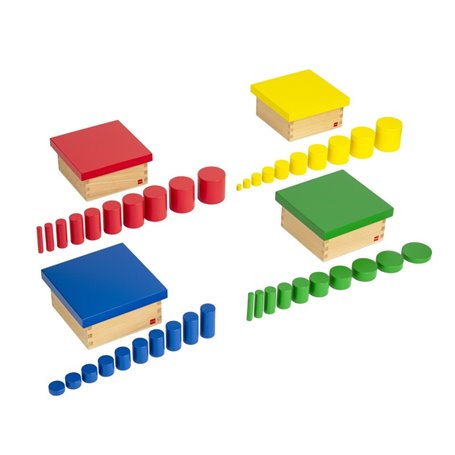 Compter et mesurer - organiser les cylindres - jeu Montessori