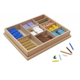 Apprendre les mathématiques - Bâtons de perles de multiplication  - jeu Montessori