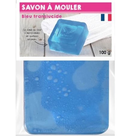 Pain de 100 grs de savon translucide bleu