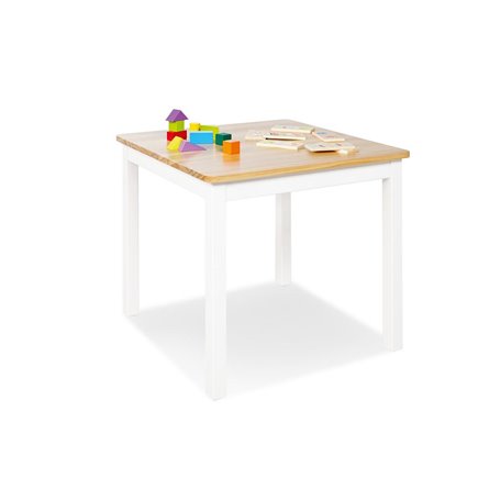 Table enfant Fenna blanc naturel 57x57cm