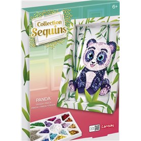 Tableau Sequin panda avec cadre