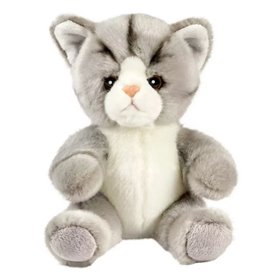 Peluche chat gris et blanc Tetabizous - 17 cmH