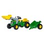 Rolly Toys Tracteur a pedales + remorque rollyKid John Deere