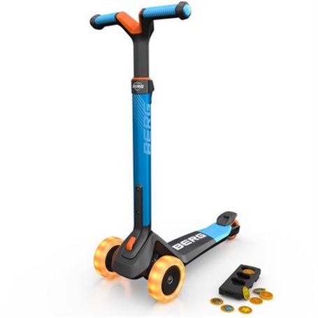 BERG Nexo trottinette pliable Bleu-Roues LED et jeu magnétique