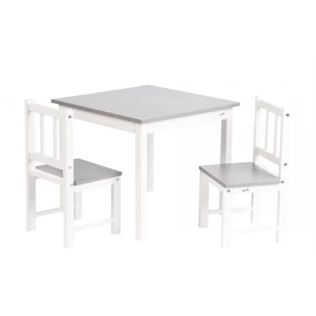 Geuther Meubles d activite en Hevea 2 chaises et une table Couleur Blanc Naturel