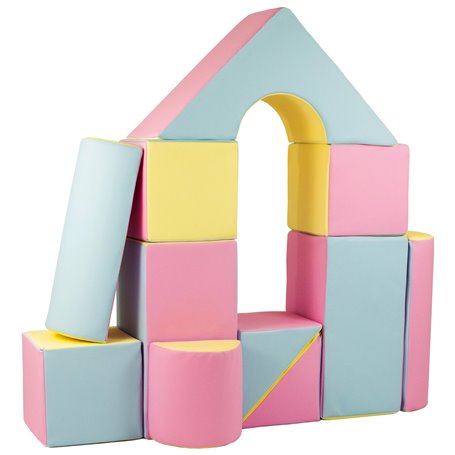 Set de 11 blocs en mousse pour le jeu rose