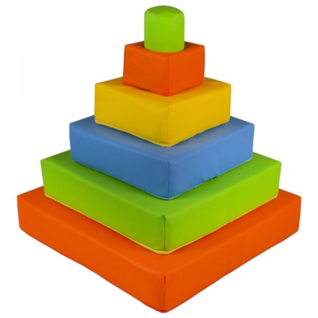 Pyramide- lot de 6 gros blocs bleu