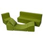 Ensemble de meubles enfant: fauteuil+canapé+ chaise longue vert