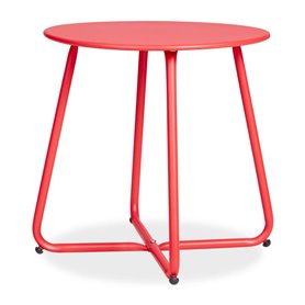 Table ronde métal - couleur rouge