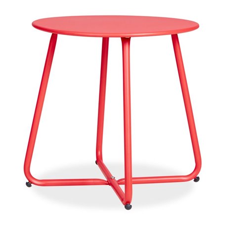 Table ronde métal - couleur rouge