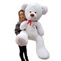 Nounours en peluche énorme Teddy Bear 75+85 blanc-rouge