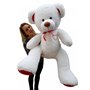 Nounours en peluche énorme Teddy Bear 75+85 blanc-rouge-b